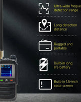 Drone Detector 3 language Handheld 30MHz-6.4GHz Ultra large gamme batterie 6000mah intégrée pour divers UAV Détection précise